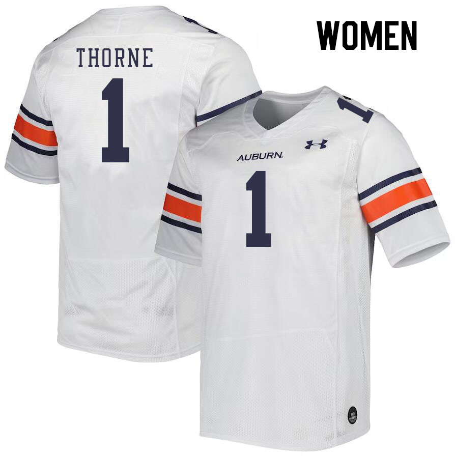 Women #1 Payton Thorne Auburn Tigers College Football Jerseys Stitched Sale-White - Click Image to Close